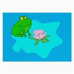 Frog Flower Lilypad Lily Pad Water Large Glasses Cloth by Nexatart