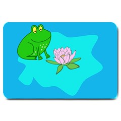 Frog Flower Lilypad Lily Pad Water Large Doormat  by Nexatart