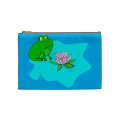 Frog Flower Lilypad Lily Pad Water Cosmetic Bag (medium)  by Nexatart