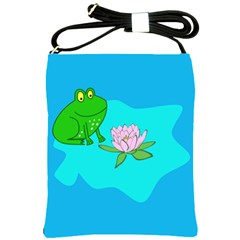 Frog Flower Lilypad Lily Pad Water Shoulder Sling Bags by Nexatart