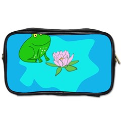 Frog Flower Lilypad Lily Pad Water Toiletries Bags by Nexatart