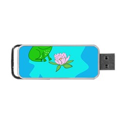 Frog Flower Lilypad Lily Pad Water Portable Usb Flash (one Side) by Nexatart