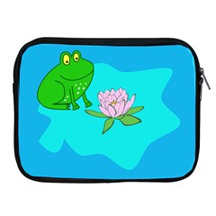 Frog Flower Lilypad Lily Pad Water Apple Ipad 2/3/4 Zipper Cases by Nexatart