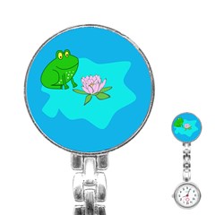 Frog Flower Lilypad Lily Pad Water Stainless Steel Nurses Watch by Nexatart