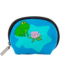 Frog Flower Lilypad Lily Pad Water Accessory Pouches (small)  by Nexatart