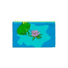 Frog Flower Lilypad Lily Pad Water Cosmetic Bag (xs) by Nexatart