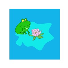 Frog Flower Lilypad Lily Pad Water Small Satin Scarf (square) by Nexatart