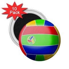 Balloon Volleyball Ball Sport 2 25  Magnets (10 Pack)  by Nexatart