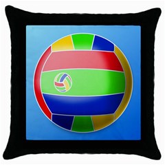 Balloon Volleyball Ball Sport Throw Pillow Case (black) by Nexatart