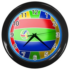 Balloon Volleyball Ball Sport Wall Clocks (black) by Nexatart