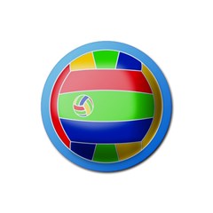 Balloon Volleyball Ball Sport Rubber Coaster (round)  by Nexatart