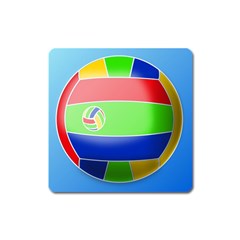 Balloon Volleyball Ball Sport Square Magnet by Nexatart