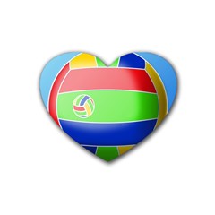 Balloon Volleyball Ball Sport Rubber Coaster (heart)  by Nexatart