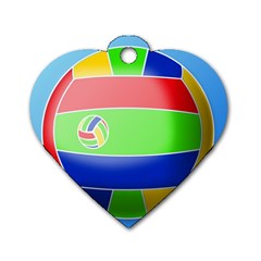 Balloon Volleyball Ball Sport Dog Tag Heart (one Side) by Nexatart