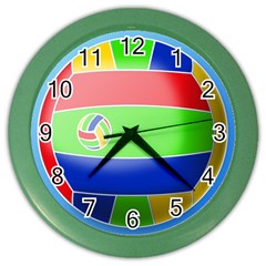 Balloon Volleyball Ball Sport Color Wall Clocks by Nexatart