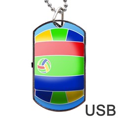 Balloon Volleyball Ball Sport Dog Tag Usb Flash (one Side) by Nexatart