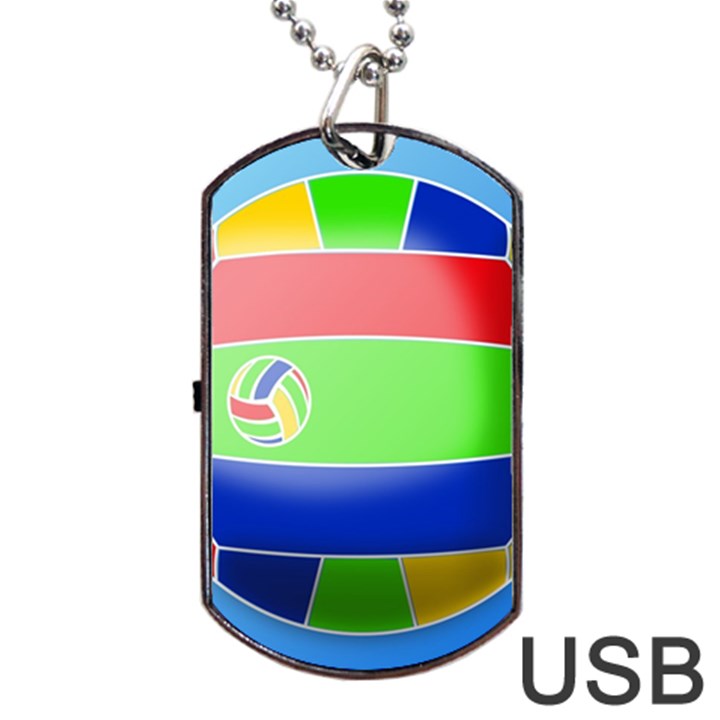 Balloon Volleyball Ball Sport Dog Tag USB Flash (Two Sides)