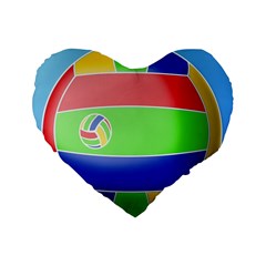 Balloon Volleyball Ball Sport Standard 16  Premium Heart Shape Cushions by Nexatart