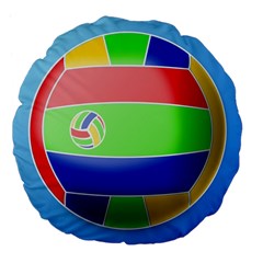 Balloon Volleyball Ball Sport Large 18  Premium Flano Round Cushions by Nexatart