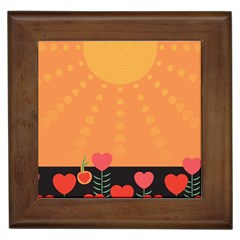 Love Heart Valentine Sun Flowers Framed Tiles by Nexatart