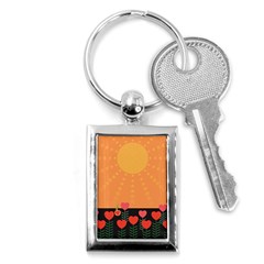 Love Heart Valentine Sun Flowers Key Chains (rectangle)  by Nexatart