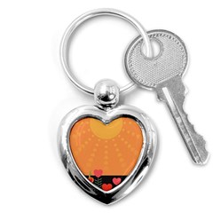 Love Heart Valentine Sun Flowers Key Chains (heart)  by Nexatart