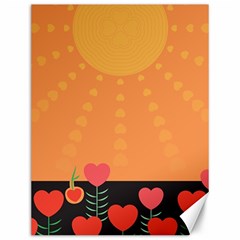 Love Heart Valentine Sun Flowers Canvas 12  X 16   by Nexatart