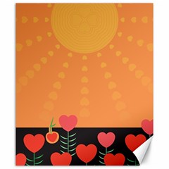 Love Heart Valentine Sun Flowers Canvas 20  X 24   by Nexatart