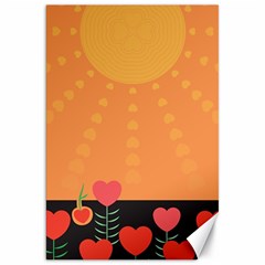 Love Heart Valentine Sun Flowers Canvas 20  X 30   by Nexatart