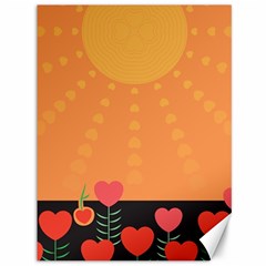 Love Heart Valentine Sun Flowers Canvas 36  X 48   by Nexatart