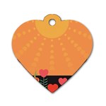 Love Heart Valentine Sun Flowers Dog Tag Heart (One Side) Front