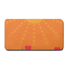 Love Heart Valentine Sun Flowers Medium Bar Mats by Nexatart