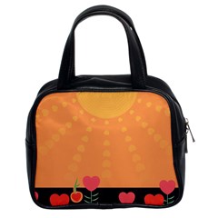 Love Heart Valentine Sun Flowers Classic Handbags (2 Sides) by Nexatart