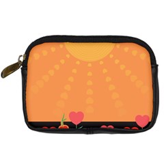 Love Heart Valentine Sun Flowers Digital Camera Cases by Nexatart