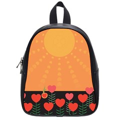 Love Heart Valentine Sun Flowers School Bags (small)  by Nexatart