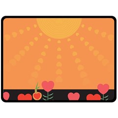 Love Heart Valentine Sun Flowers Fleece Blanket (large)  by Nexatart