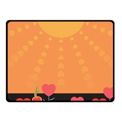 Love Heart Valentine Sun Flowers Fleece Blanket (small) by Nexatart