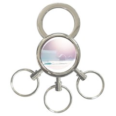 Winter Day Pink Mood Cottages 3-ring Key Chains by Nexatart