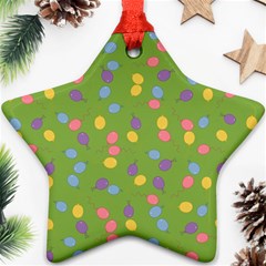 Balloon Grass Party Green Purple Ornament (star)