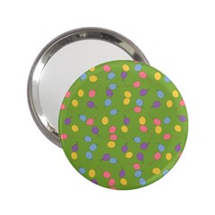 Balloon Grass Party Green Purple 2 25  Handbag Mirrors by Nexatart