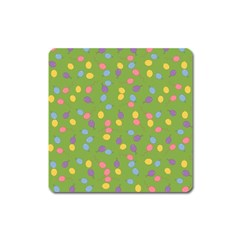 Balloon Grass Party Green Purple Square Magnet by Nexatart