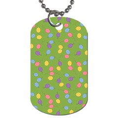 Balloon Grass Party Green Purple Dog Tag (one Side) by Nexatart