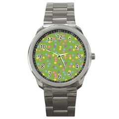 Balloon Grass Party Green Purple Sport Metal Watch by Nexatart