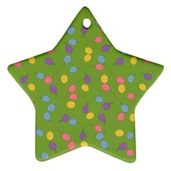 Balloon Grass Party Green Purple Star Ornament (two Sides) by Nexatart