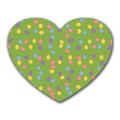 Balloon Grass Party Green Purple Heart Mousepads by Nexatart