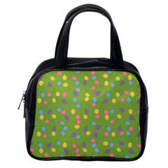 Balloon Grass Party Green Purple Classic Handbags (one Side) by Nexatart