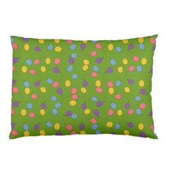 Balloon Grass Party Green Purple Pillow Case by Nexatart