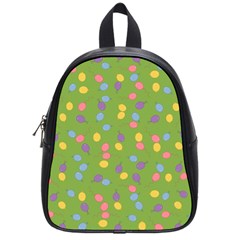 Balloon Grass Party Green Purple School Bags (small)  by Nexatart