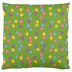 Balloon Grass Party Green Purple Large Cushion Case (two Sides) by Nexatart