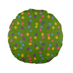 Balloon Grass Party Green Purple Standard 15  Premium Round Cushions by Nexatart